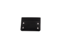A Volcom Women's Studette Card Wallet in black, featuring a slim design with three card slots and four silver pyramid studs—two on each side—displayed against a plain white background.