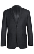 Charcoal slim fit 2 piece men's wool blend suit
