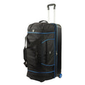 Black Ful Workhorse 30" Extra Large Split Level Wheeled Carry-on Rolling Duffle Bag Black with Blue Details