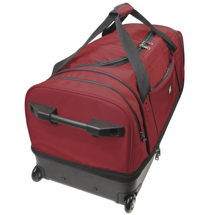 Workhorse 30" Split Level Dark Red FŪL Rolling Duffel Bag