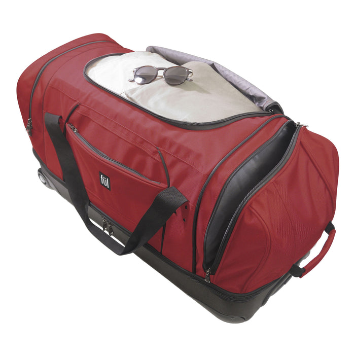 Workhorse 30" Split Level Dark Red FŪL Rolling Duffel Bag