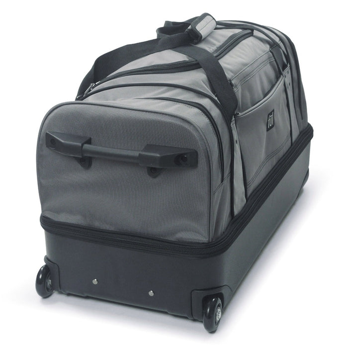 Workhorse 30" Split Level Grey FŪL Rolling Duffel Bag side handle wheeled duffle
