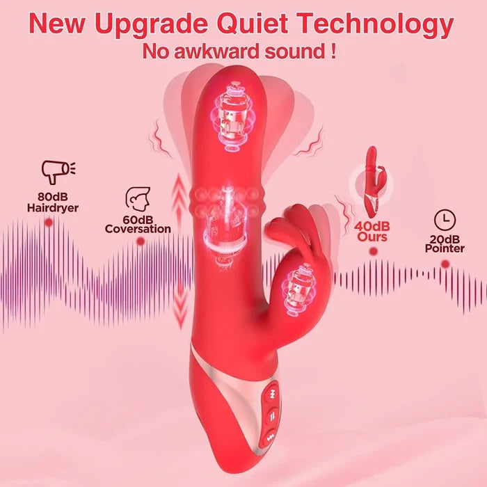 YU - Rabbit Beaded Clitoral Stimulator Anal Thrusting Dildo G-Spot Vibrator