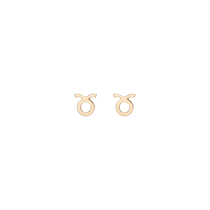 Zodiac Stud Earrings Taurus Gold Vermeil 14K 18K Yellow Gold Single | Pair