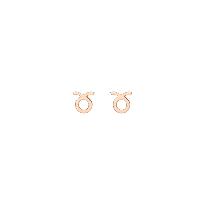 Zodiac Stud Earrings Taurus Gold Vermeil 14K 18K Rose Gold Single | Pair